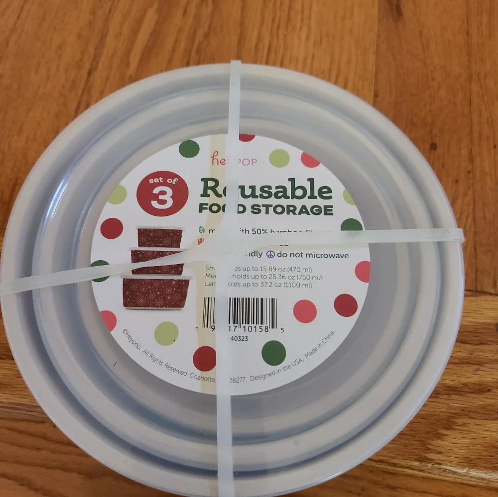 Christmas snowflake round food storage containers new